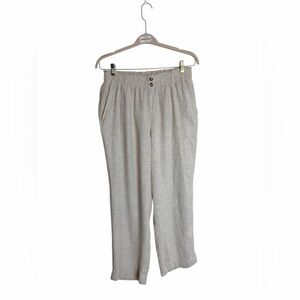 Briggs New York Linen Blend Pull-On Pants Size L Beige Elastic Waist Pockets